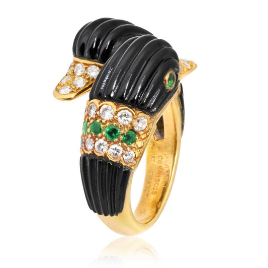 Van Cleef & Arpels Vintage Estate rings 18k yellow gold 0.83 cts Diamonds