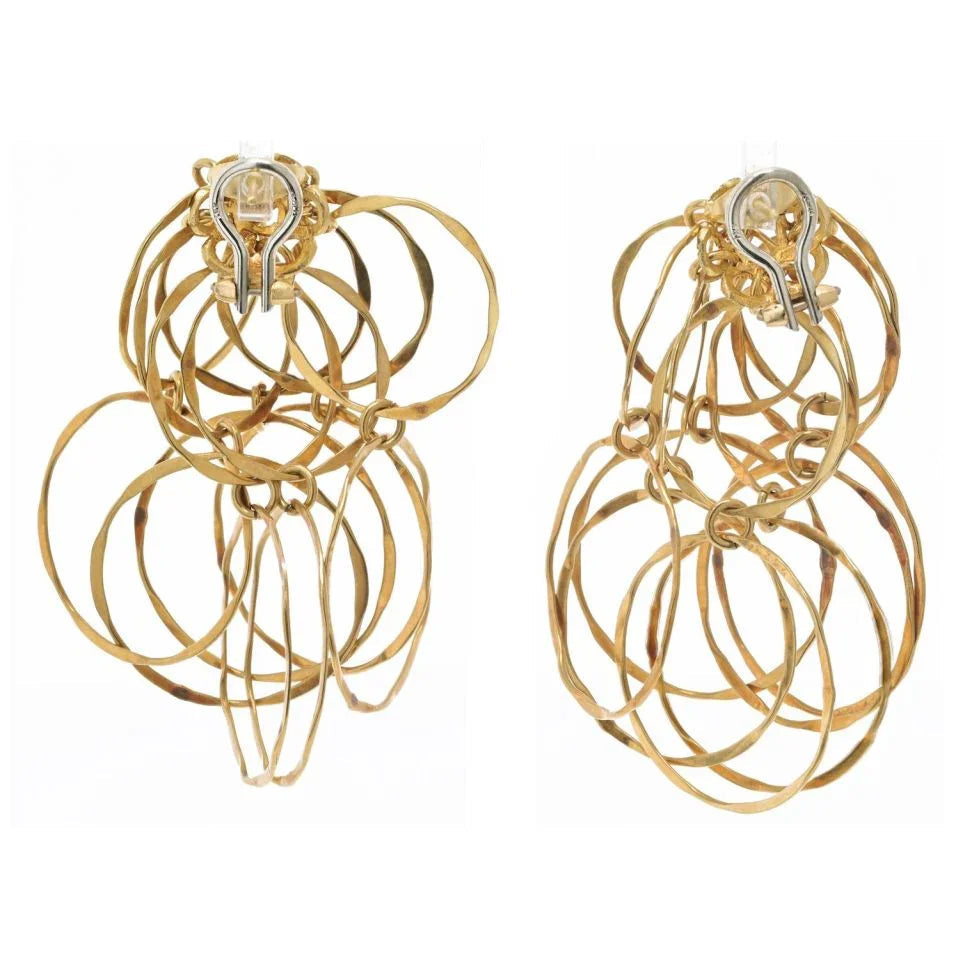 Cartier 18K Yellow Gold 1970's Cascade Earrings — view 4 — Laura Milman New York