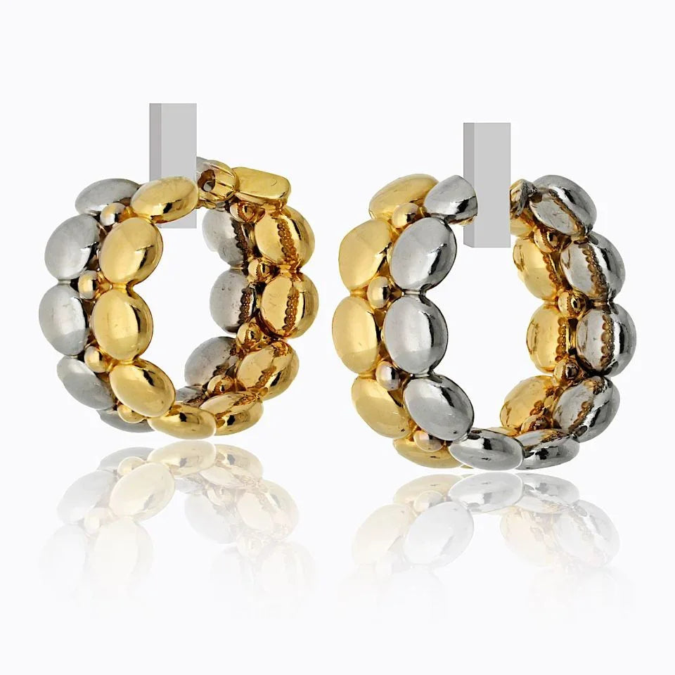 Cartier 18K Two Tone Honeymoon Huggie Earrings — view 2 — Laura Milman New York