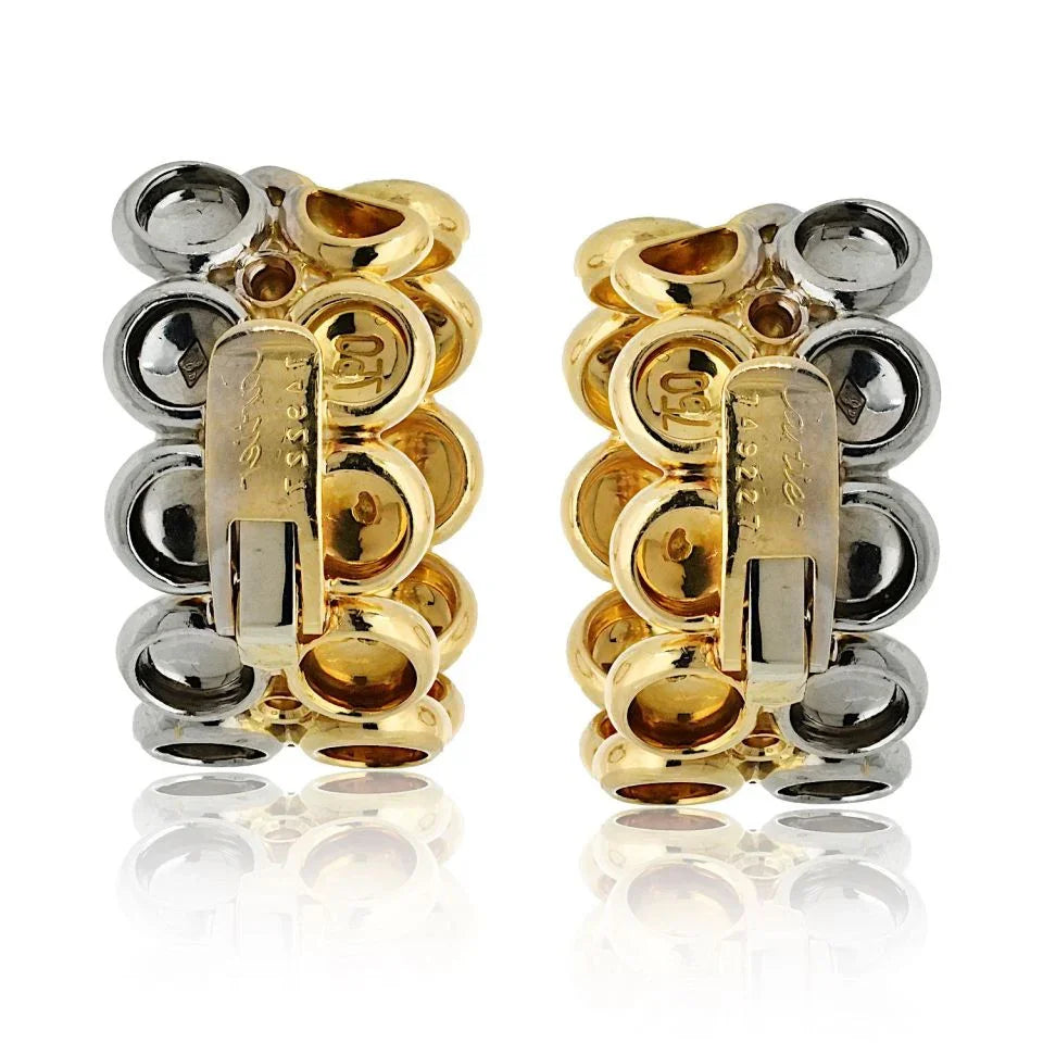 Cartier 18K Two Tone Honeymoon Huggie Earrings — view 4 — Laura Milman New York