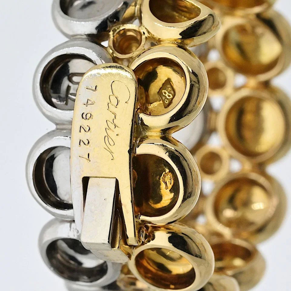 Cartier 18K Two Tone Honeymoon Huggie Earrings — view 5 — Laura Milman New York