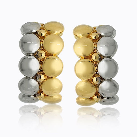Cartier Two-Tone Honeymoon Huggie Clip-On Earrings, 0.5-Inch Width