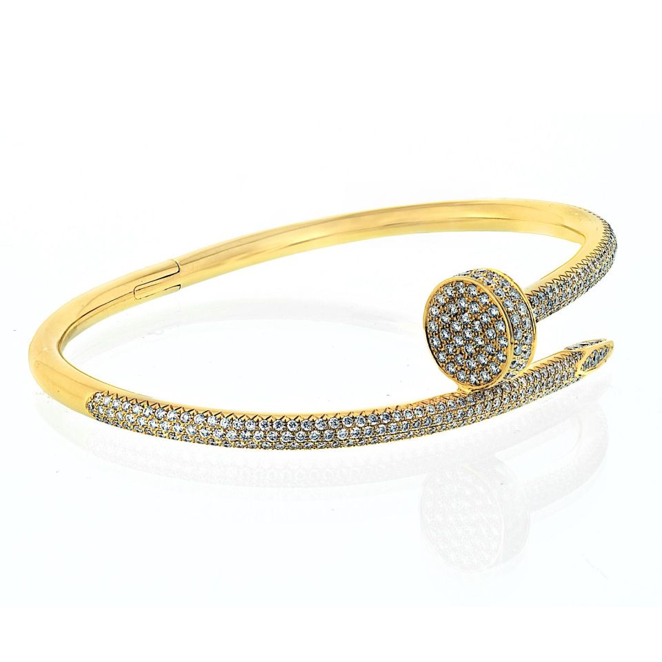 Cartier Juste Un Clou 18k White Gold Pave Diamond Bracelet