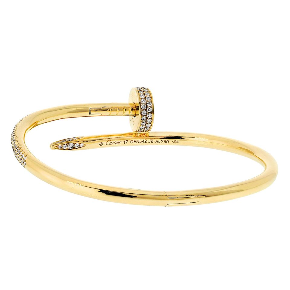 Cartier Juste Un Clou 18k White Gold Pave Diamond Bracelet