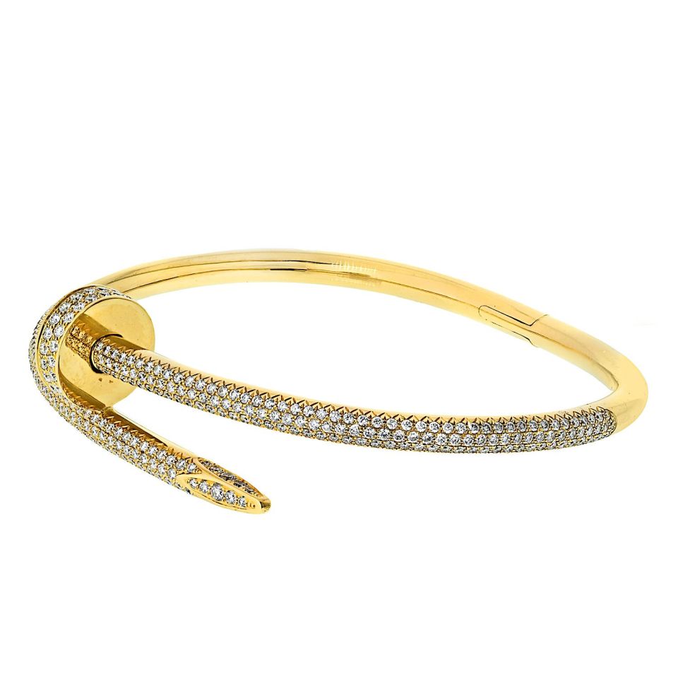 Cartier Juste Un Clou 18k White Gold Pave Diamond Bracelet