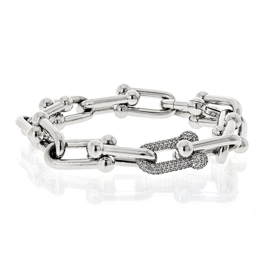 Tiffany 18K White Gold 1.7ct Hardwear Bracelet 6.5"