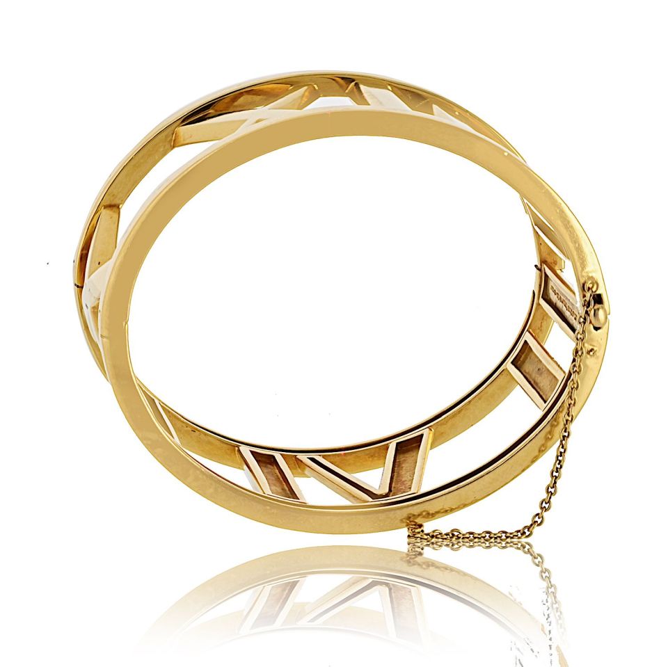 Tiffany 18K Yellow Gold Atlas Hinged Bracelet 6" 83.5g