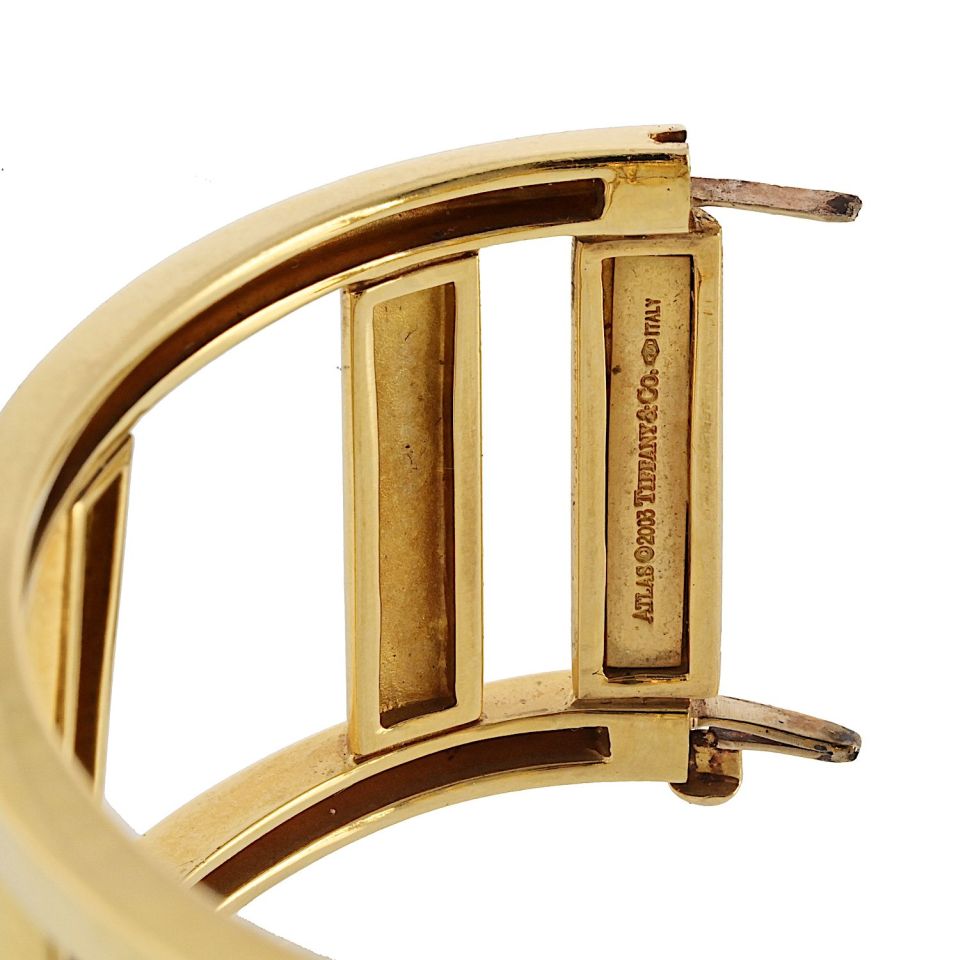 Tiffany 18K Yellow Gold Atlas Hinged Bracelet 6" 83.5g