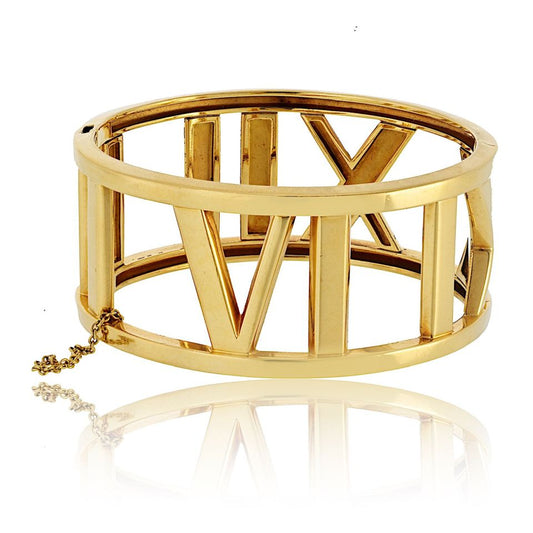 Tiffany 18K Yellow Gold Atlas Hinged Bracelet 6" 83.5g