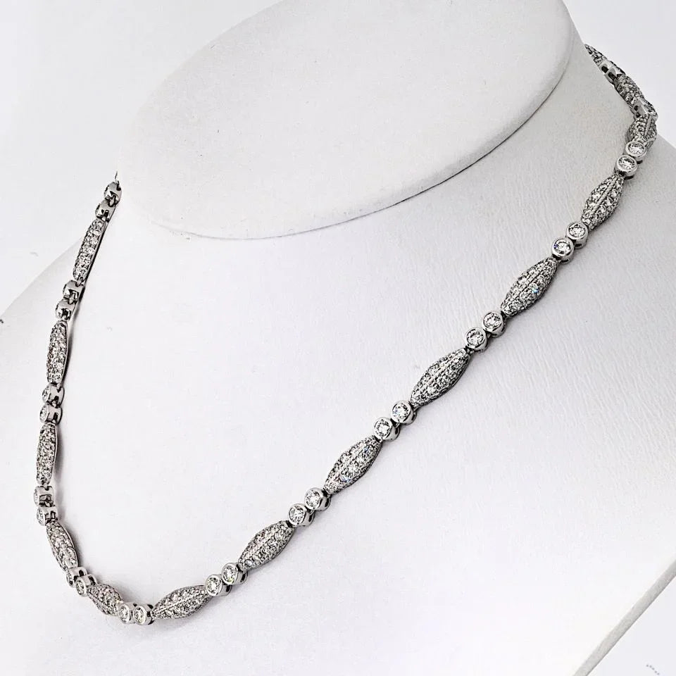 Graff 18K White Gold 15.75cttw Diamond Necklace — view 2 — Laura Milman New York