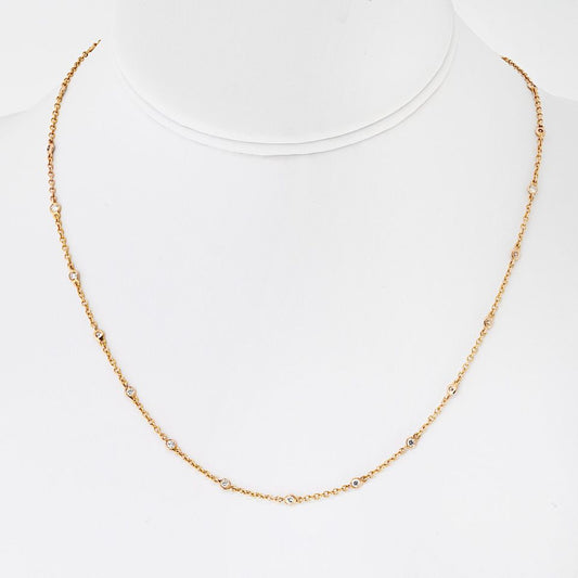 Pre-Owned Tiffany & Co. 18K Rose Gold Diamond By The Yard Diamonds by the Yard Necklace - Tiffany & Co. Dog Tag