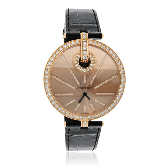 Cartier 18K Rose Gold Captive Watch with Diamond Bezel, 55mm Case