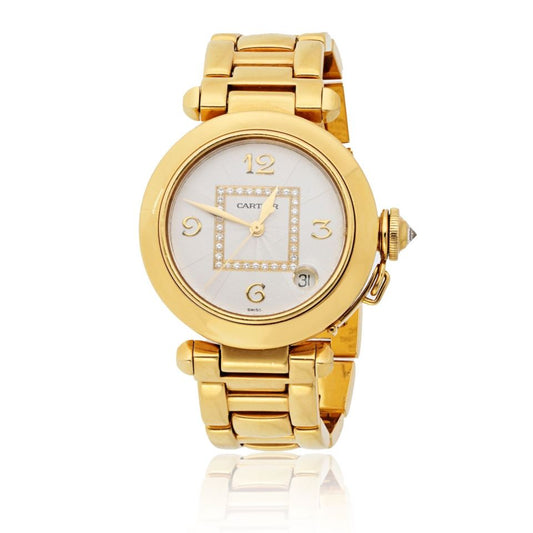 Cartier 18K Yellow Gold Pasha Automatic Watch, 35mm Case