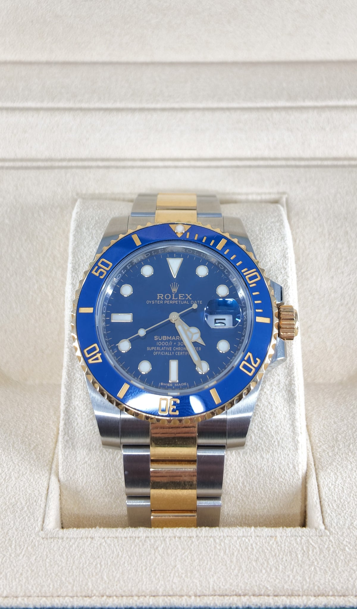 Pre-Owned Rolex Submariner Date 116613LB 40mm June 2020 — view 3 — Laura Milman New York