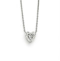 Lab Grown Heart Shaped Diamond Pendant in 14k White Gold .90ct