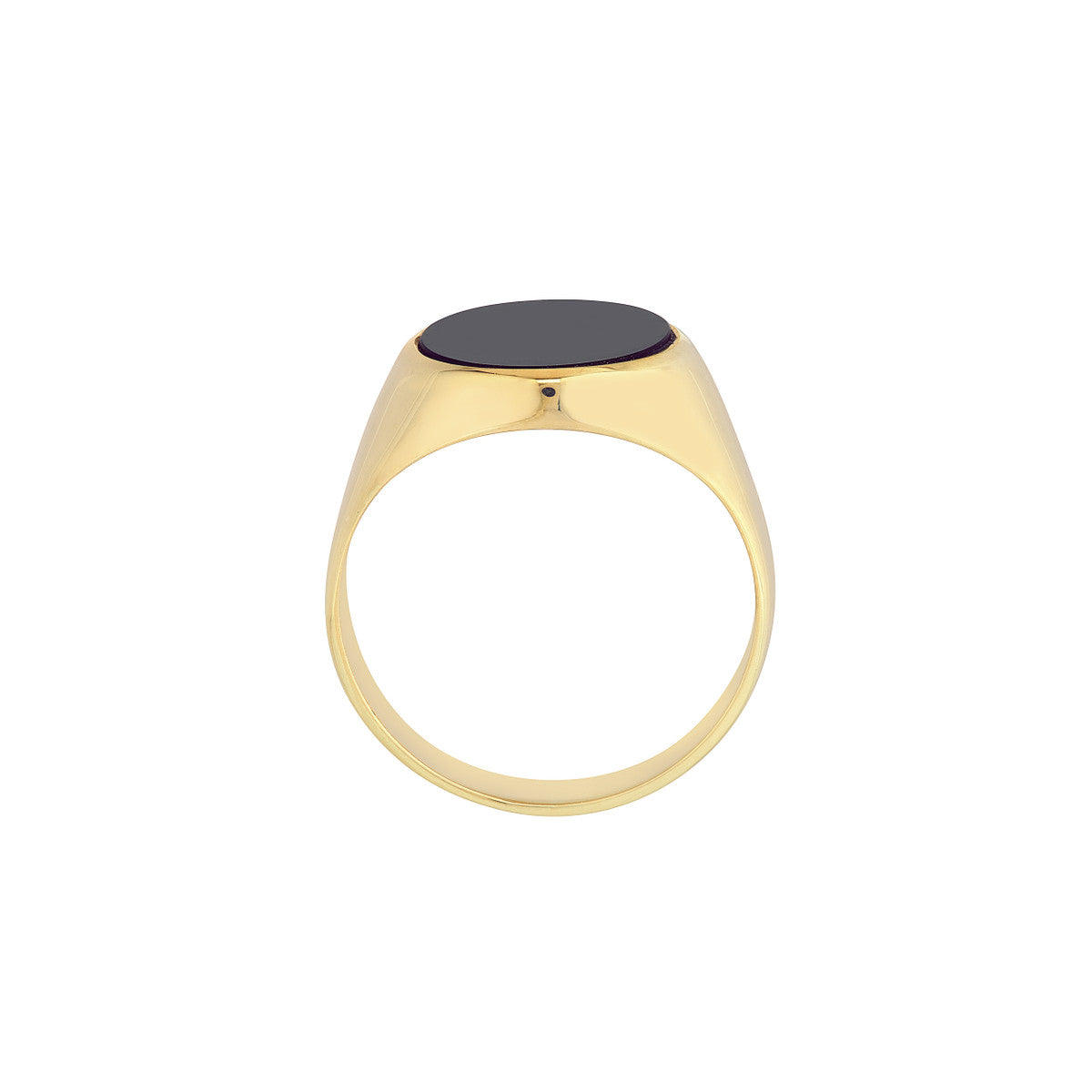 14K Gold Oval Oval Onyx Signet Ring