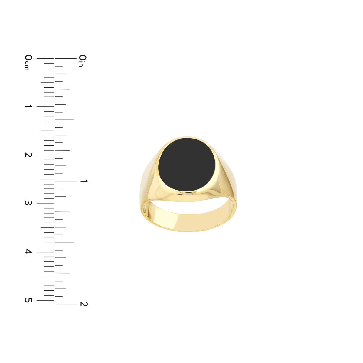 14K Gold Oval Oval Onyx Signet Ring