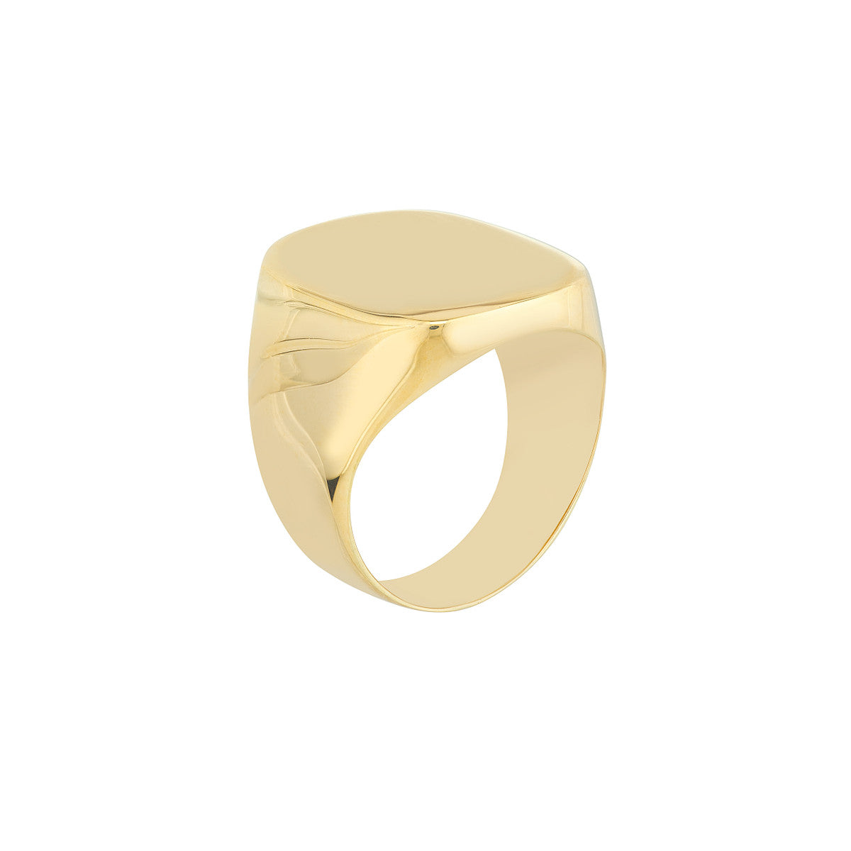 14K Gold Engravable Soft Rectangle Signet Ring