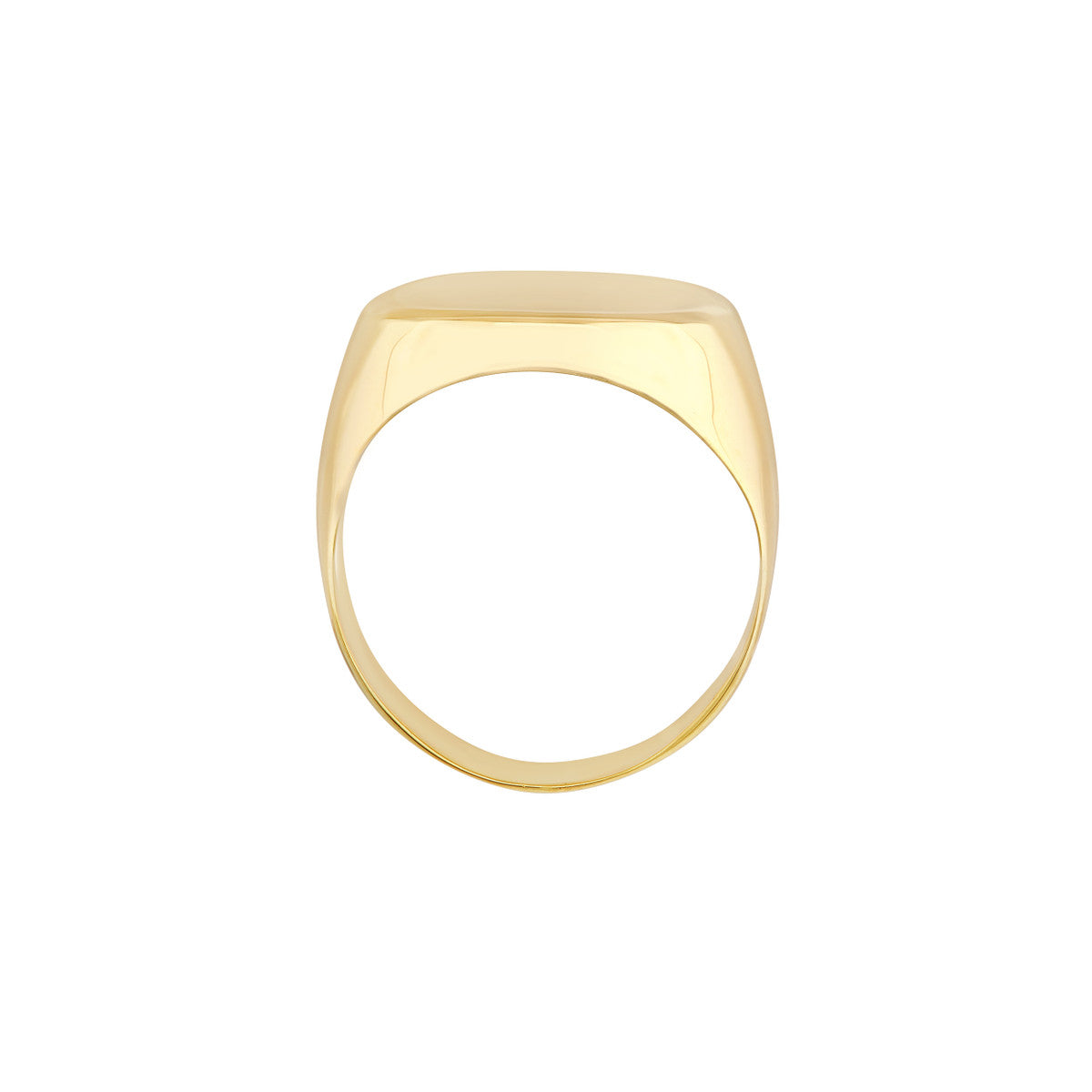 14K Gold Engravable Soft Rectangle Signet Ring