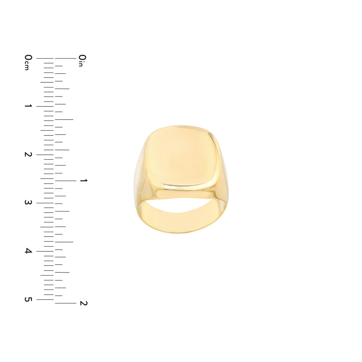 14K Gold Engravable Soft Rectangle Signet Ring