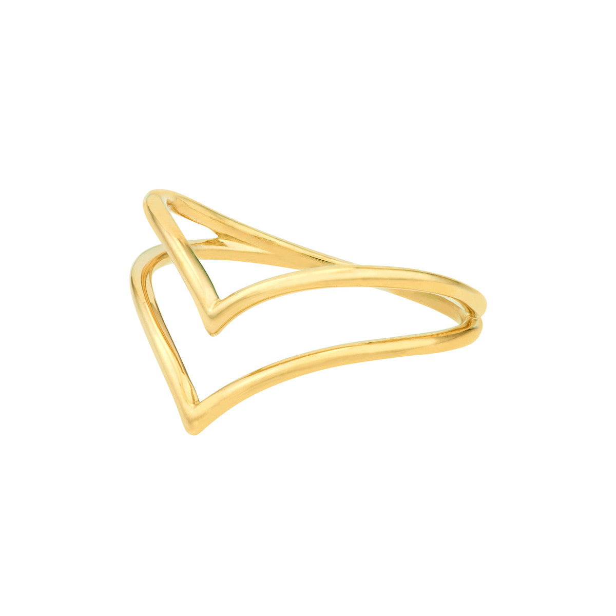 14K Gold Double Chevron Wire Ring