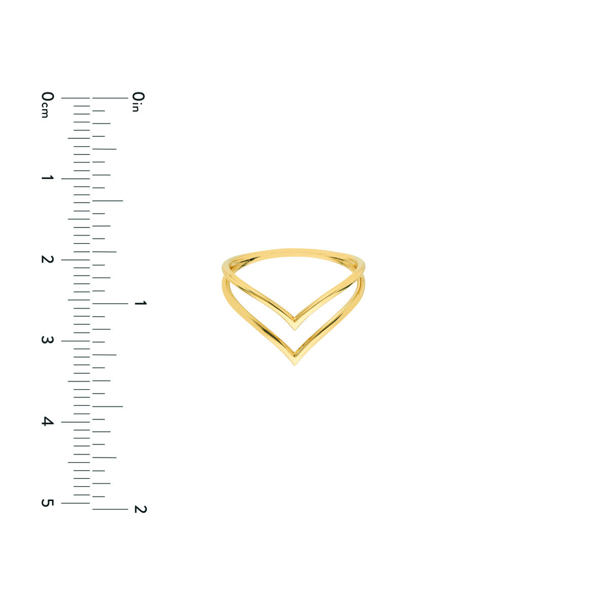 14K Gold Double Chevron Wire Ring