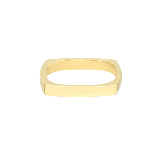 14K Gold Bold Square Stack Ring Sizable