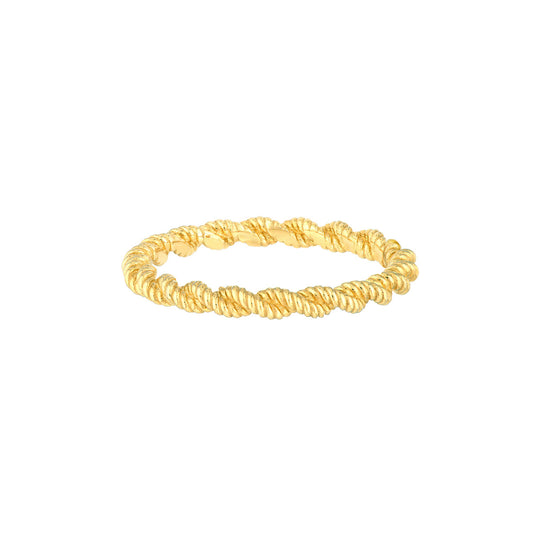 14K Gold Cable Pattern Ring Band