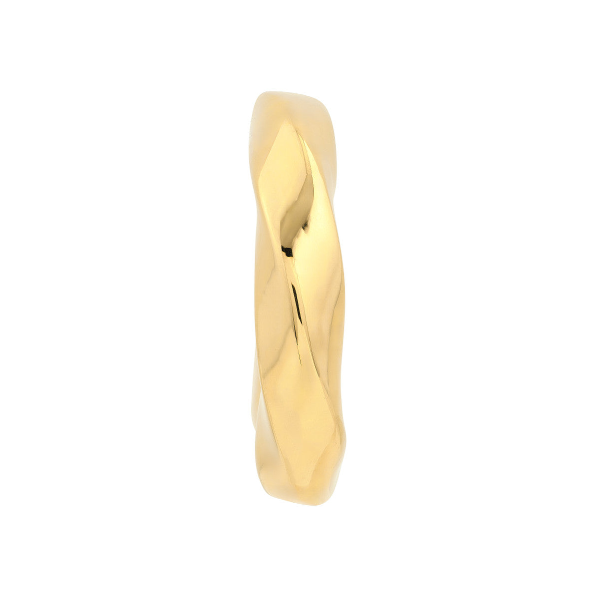 14K Gold Puff Geometric Dome Open Hoop Earrings