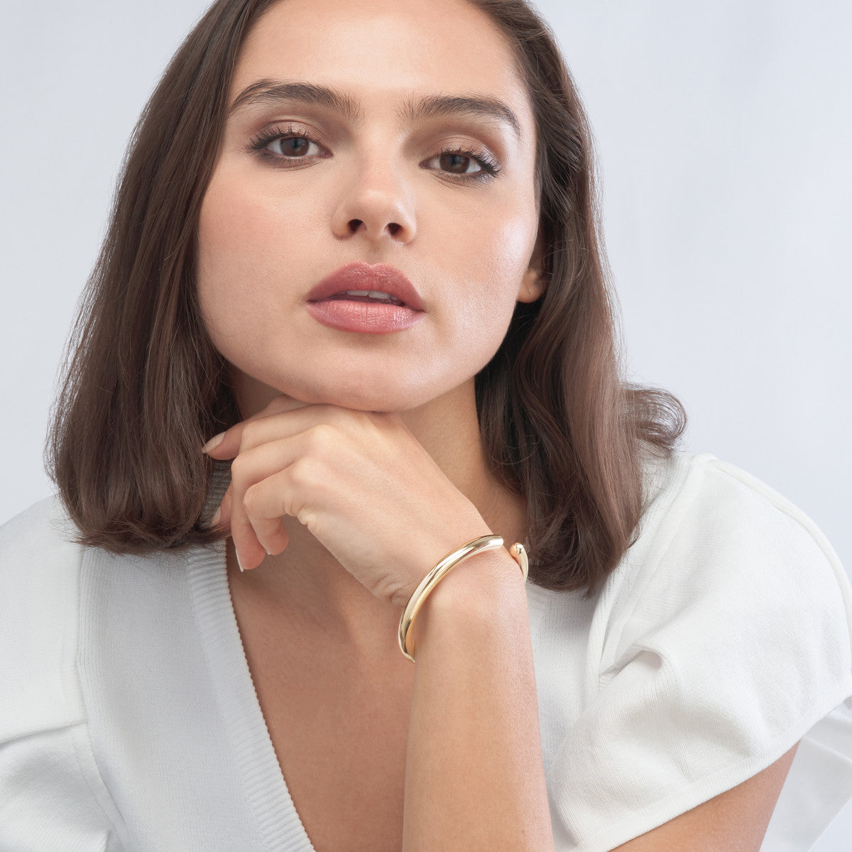14K Gold Bracelet Open Polished Bangle Bracelet