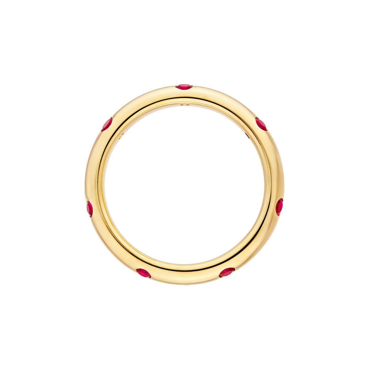 14K Gold Diamond Staggered Ruby & Diamond Ring