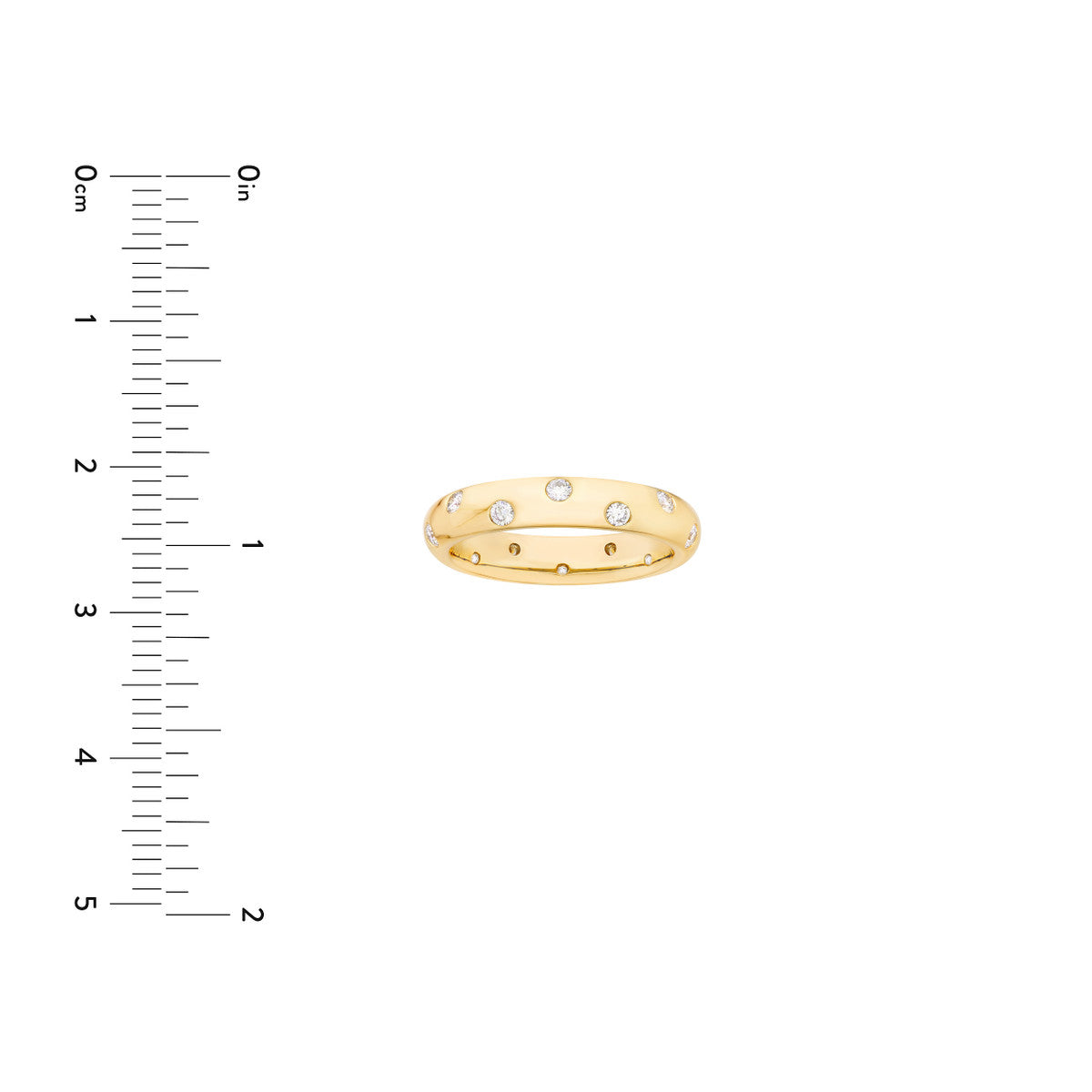 14K Gold Diamond Staggered Diamond Ring