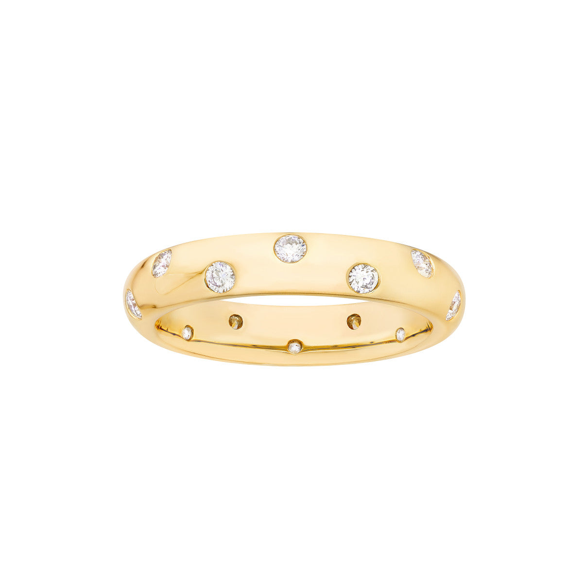 14K Gold Diamond Staggered Diamond Ring
