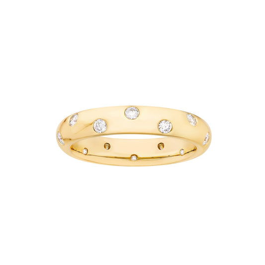 14K Gold Diamond Staggered Diamond Ring