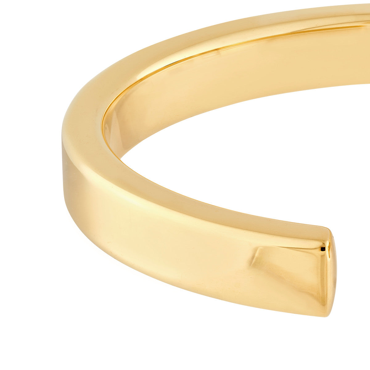 14K Gold Bracelet Polished Square Tube Bangle Bracelet
