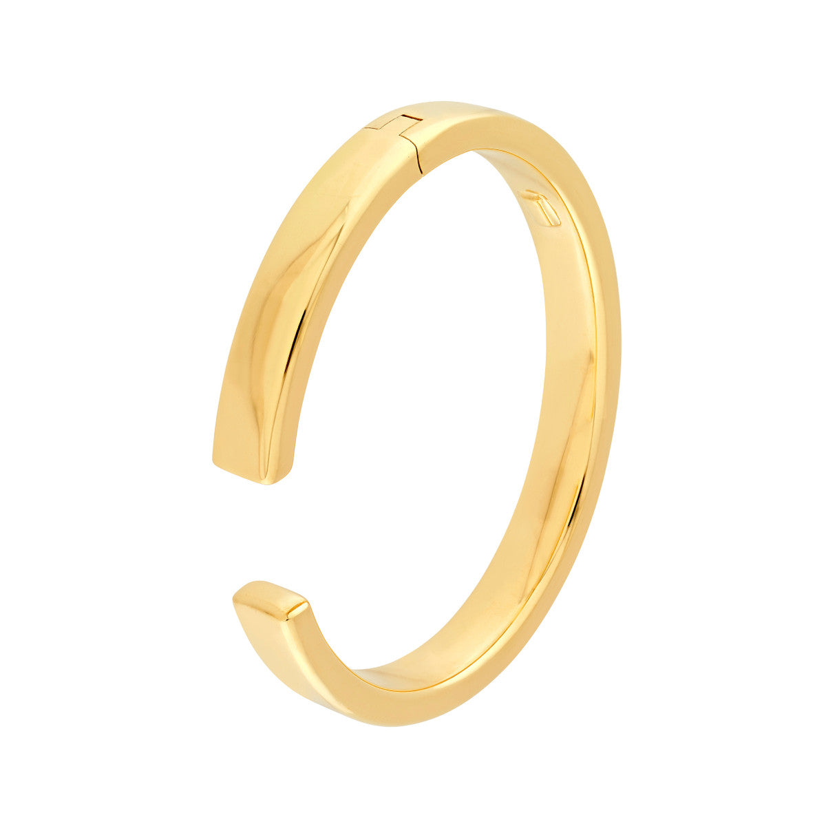 14K Gold Bracelet Polished Square Tube Bangle Bracelet