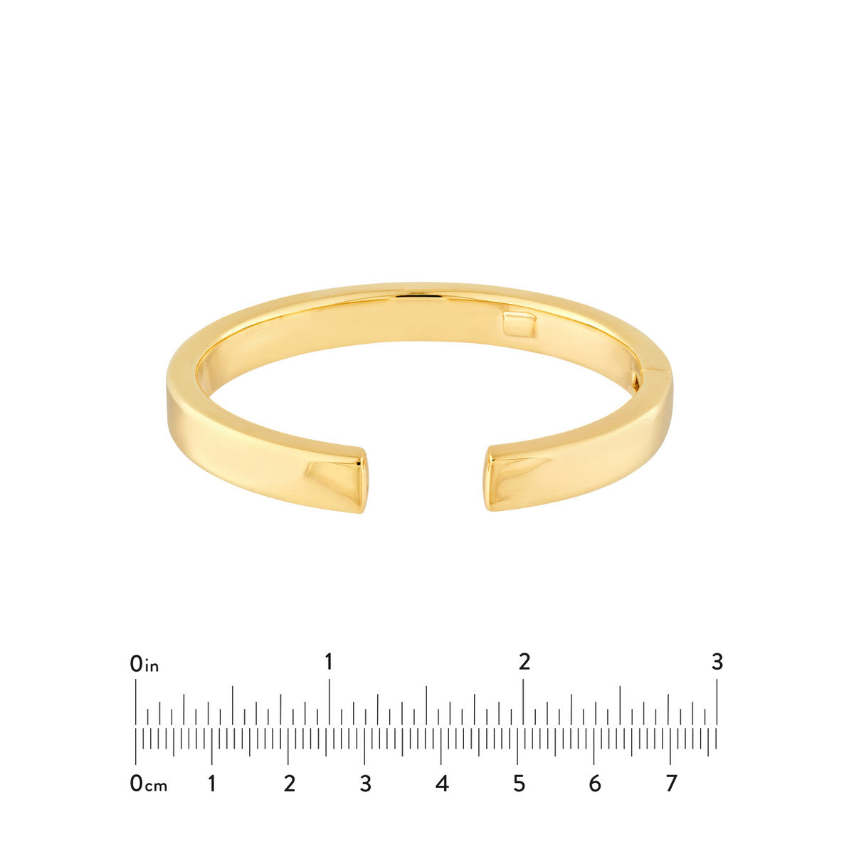 14K Gold Bracelet Polished Square Tube Bangle Bracelet