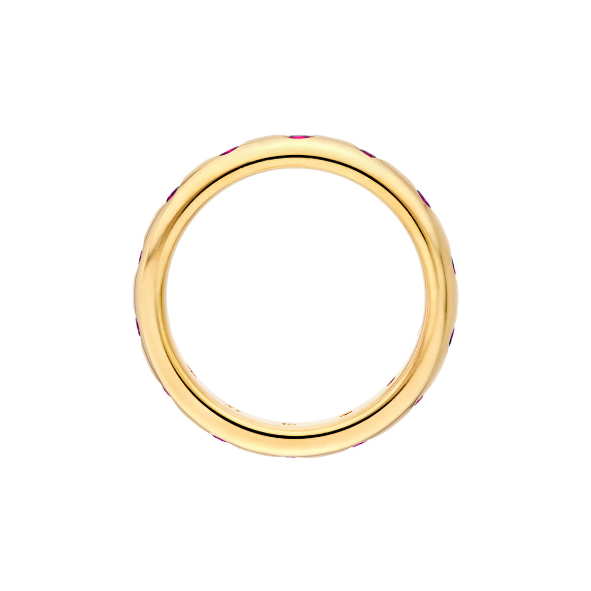 14K Gold 3/4tcw Round Ruby Straight Band Ring