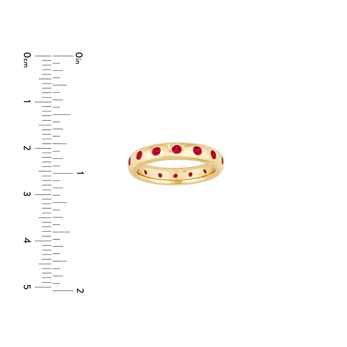 14K Gold 3/4tcw Round Ruby Straight Band Ring