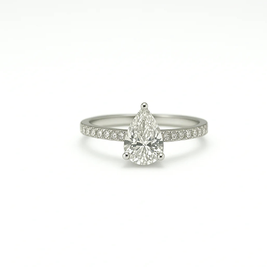 Pear Shaped Diamond Engagement Ring