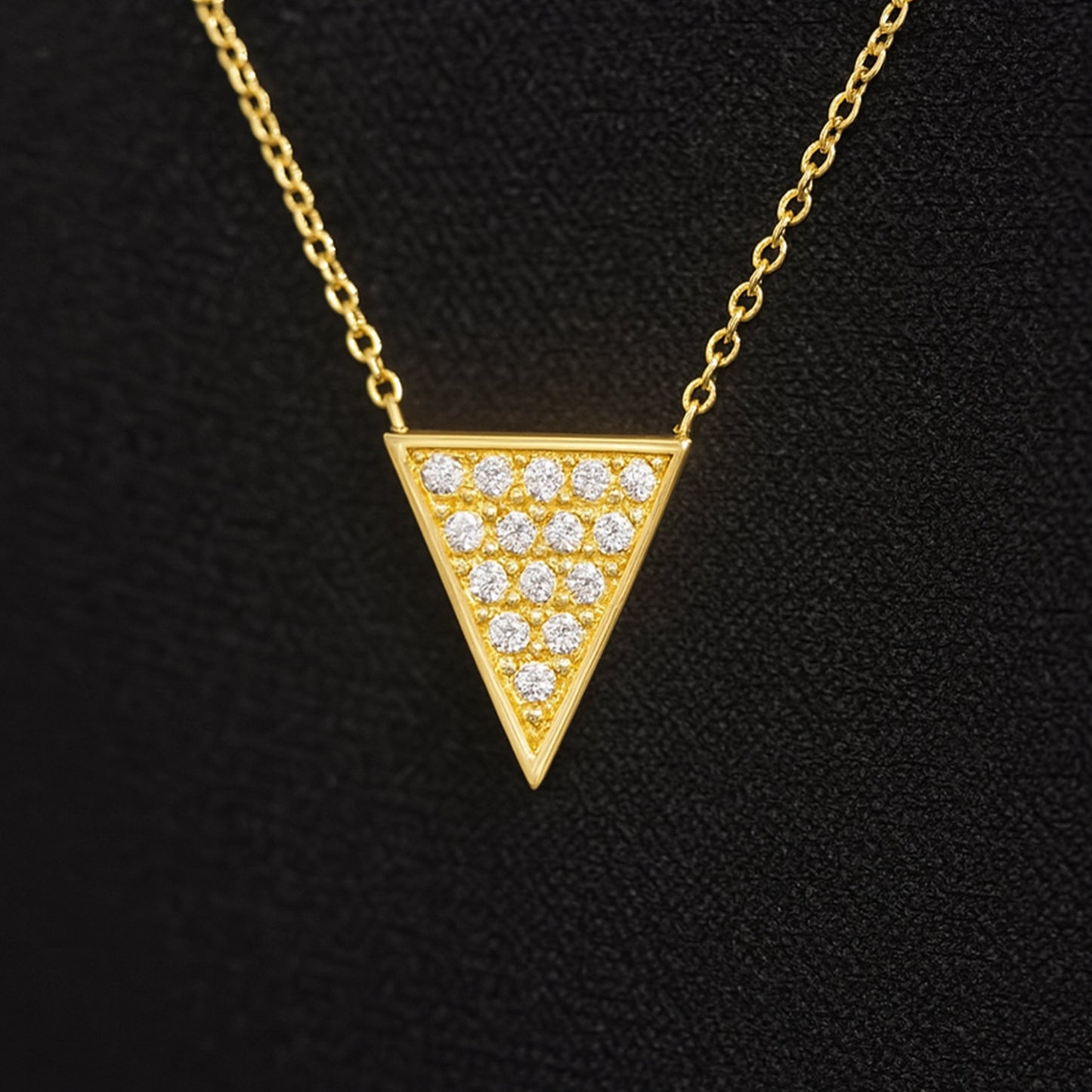Triangle Pendant with Diamonds
