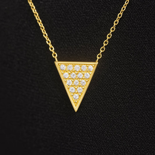 Triangle Pendant with Diamonds