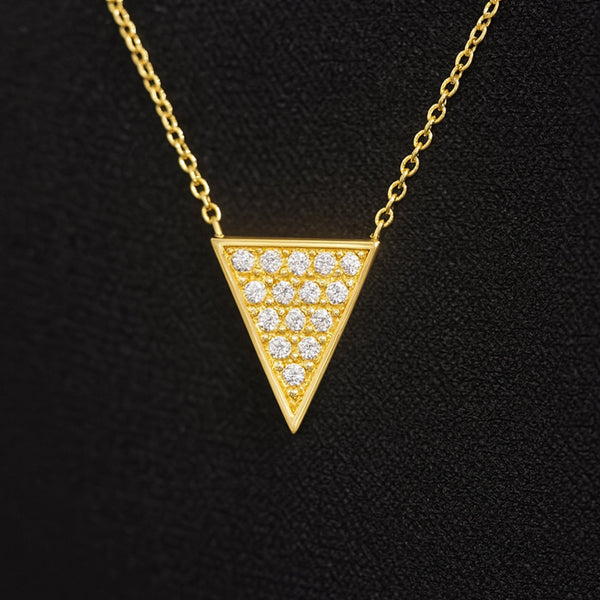 Triangle Pendant with Diamonds
