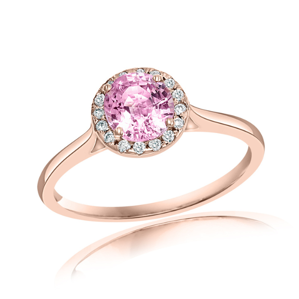 Pink Sapphire Halo Ring - Laura Milman New York