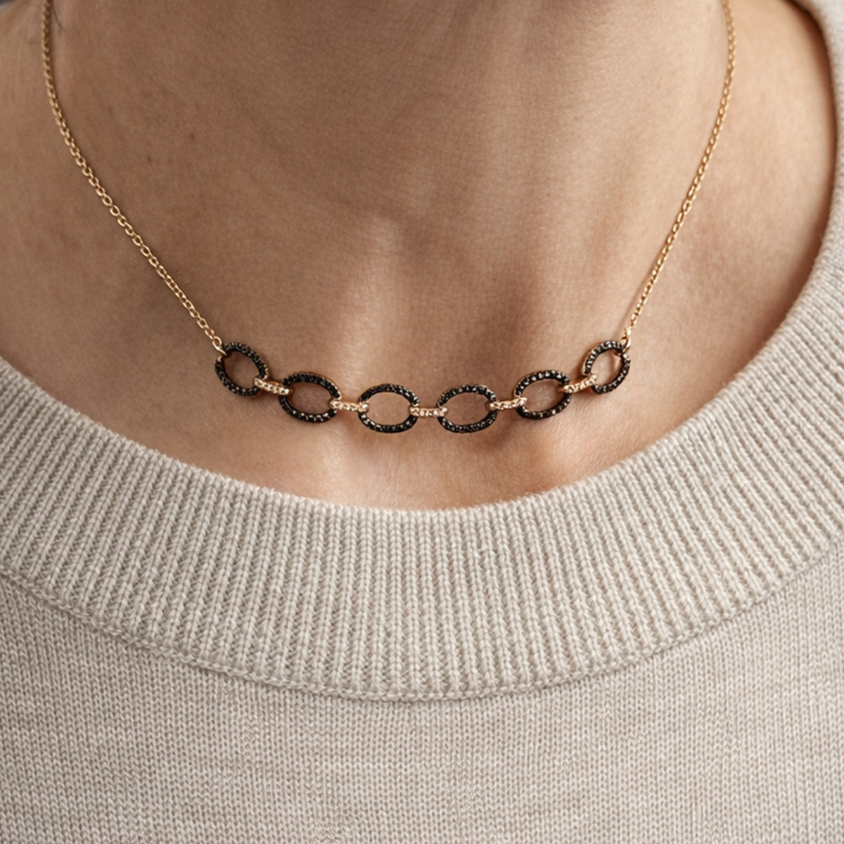 Rose Gold Choker (18K) with Black Diamonds - Laura Milman New York