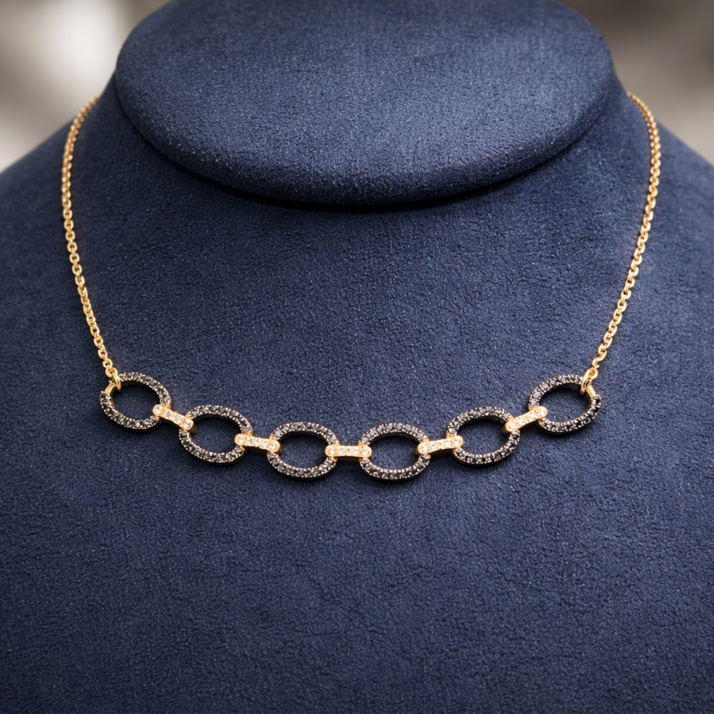 Rose Gold Choker (18K) with Black Diamonds - Laura Milman New York