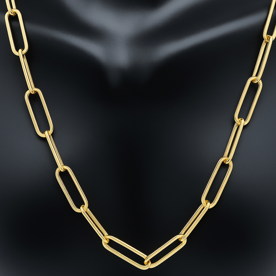 Yellow Gold Paper Clip Necklace — Laura Milman New York
