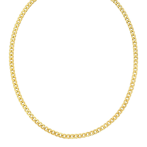 5.3mm Comfort Curb Chain in 14K Yellow Gold Plated Sterling Silver