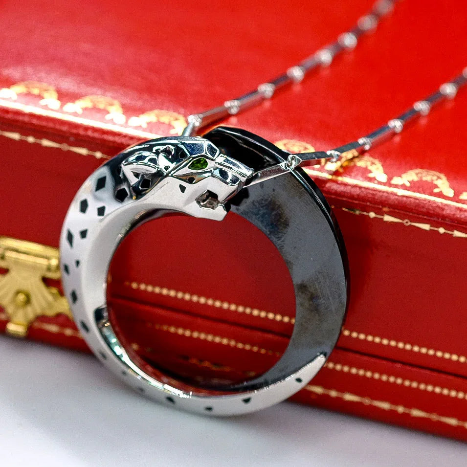 Cartier 18K White Gold Ceramic, Black Ceramic, Panthere Necklace — view 6 — Laura Milman New York