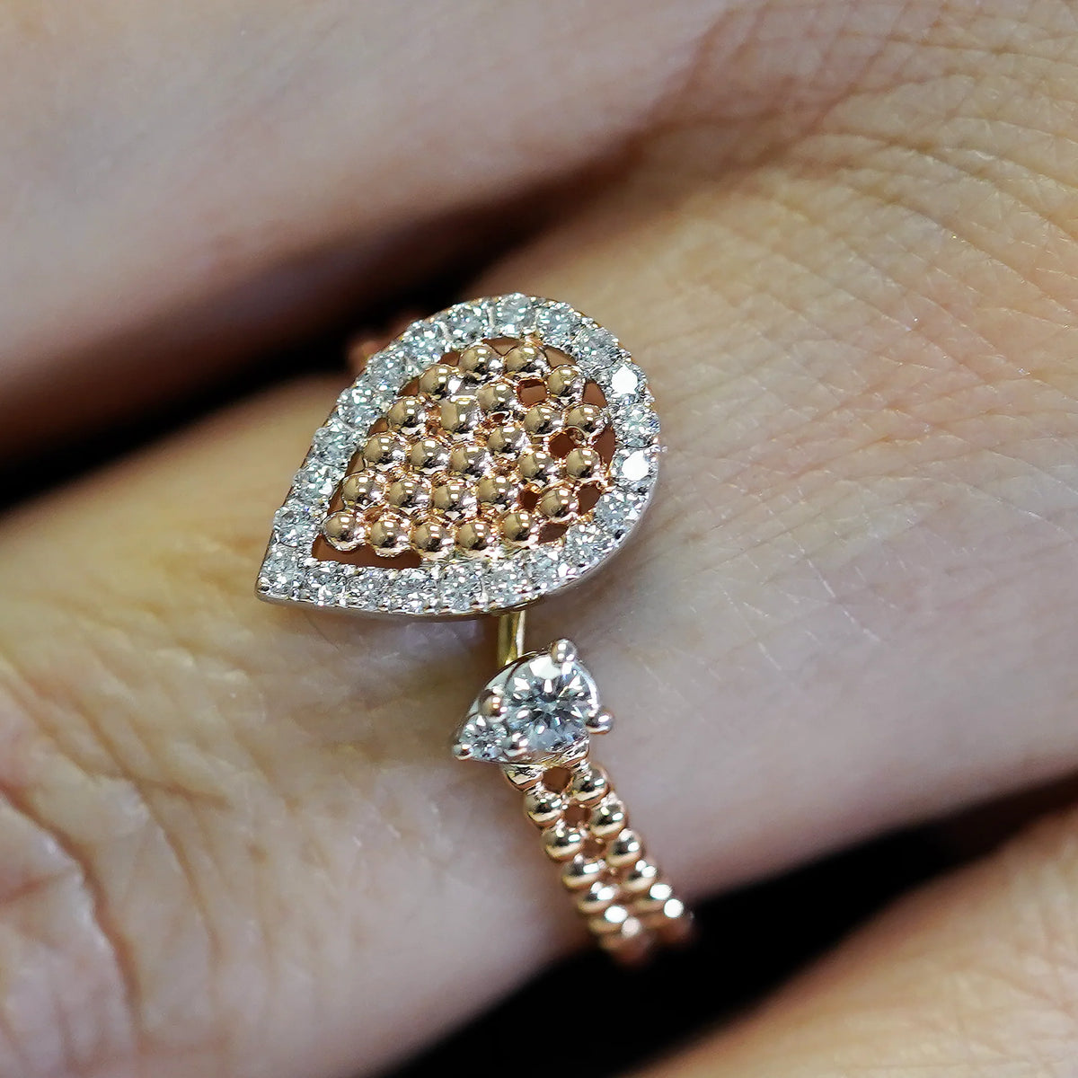 Pear Shaped Pave Ring - Laura Milman New York